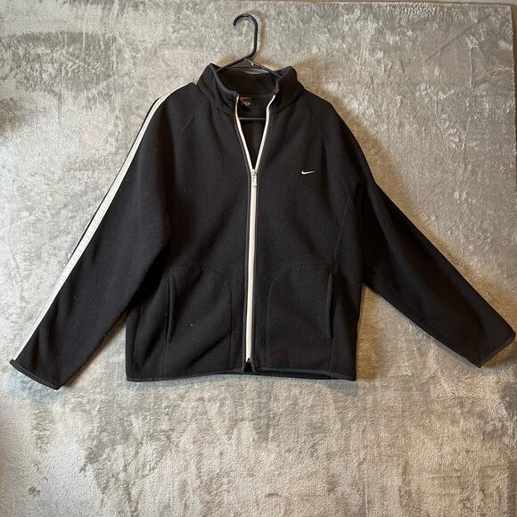 Nike Vintage Y2K Zip Up Sweater Size XL Black - Picture 1 of 7